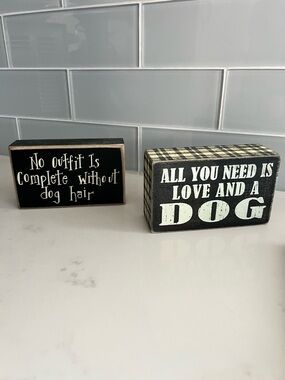 Primitives by Kathy Rustic Decorative Wood Box Set with Dog Expressions